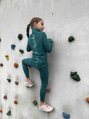 Kids' Training Tights  high waist KHEALTH ERGOFIT GREEN